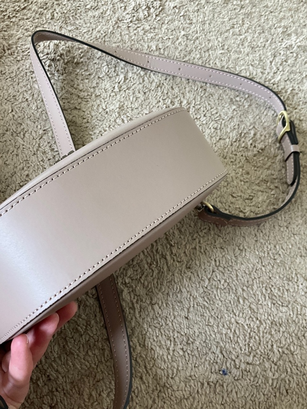 Taupe Leather Crossbody Bag - Picture 9 of 12